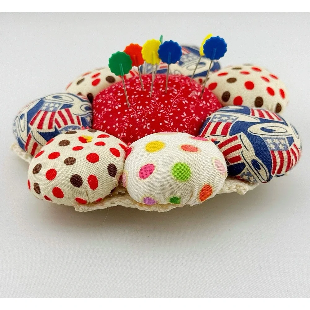 Vintage American Pie Style Pin Cushion By Pine Mountain Designs
